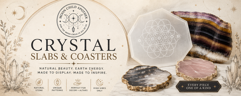 Crystal slabs and coasters collection