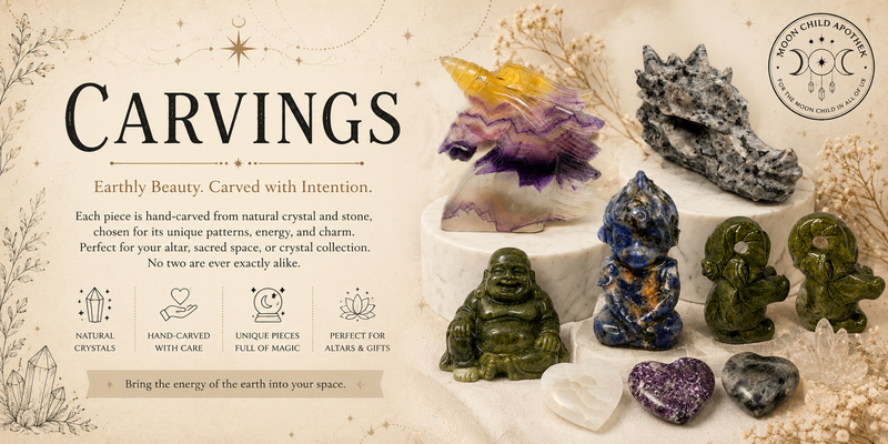Hand-carved crystal carvings collection