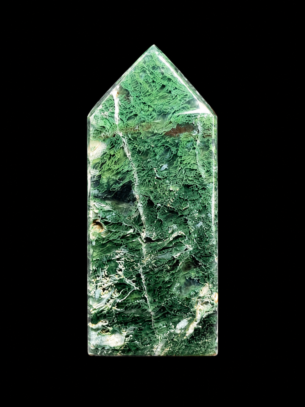 Forest Cathedral Moss Agate Tower
