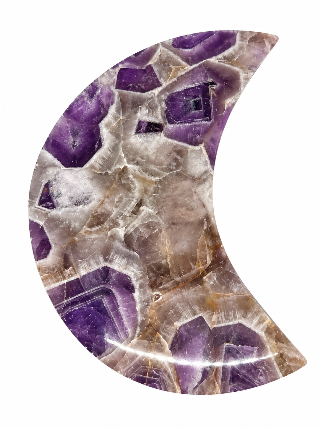 Chevron Amethyst Moon Crescent