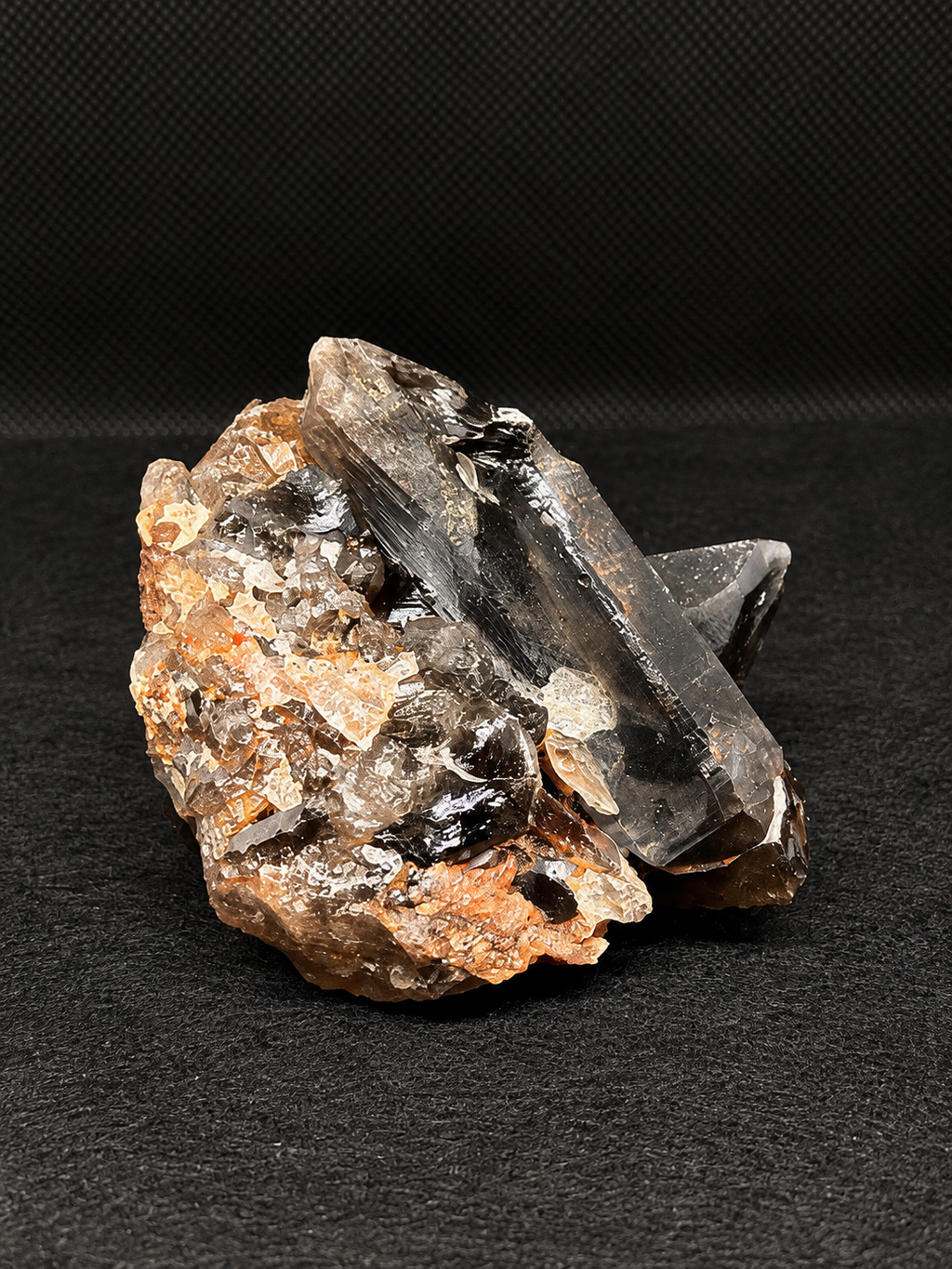 Smoldering Ember Smoky Quartz Cluster