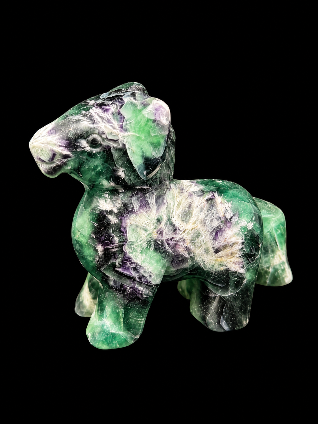 Meadow Spirit Fluorite Horse Carving