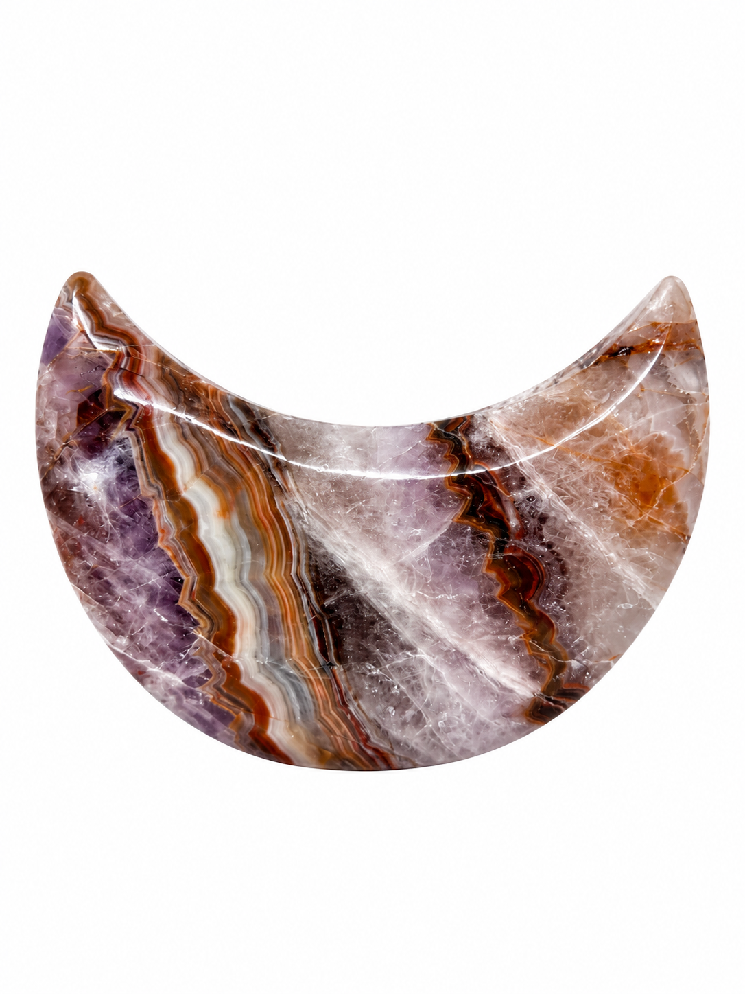 Chevron Amethyst Crescent Moon