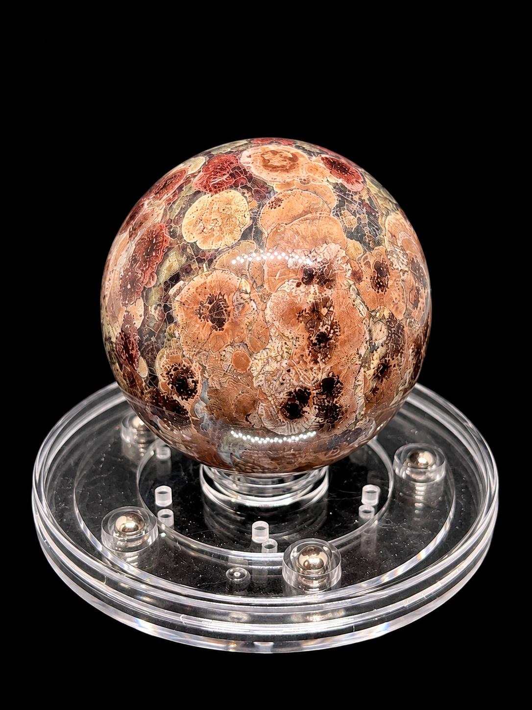 Autumn Anemone Russian Flower Agate Sphere Variant 3