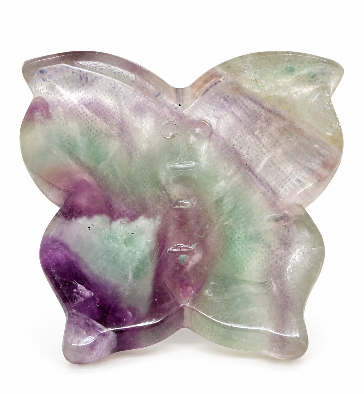 Purple and Green Fluorite Butterfly Bowl