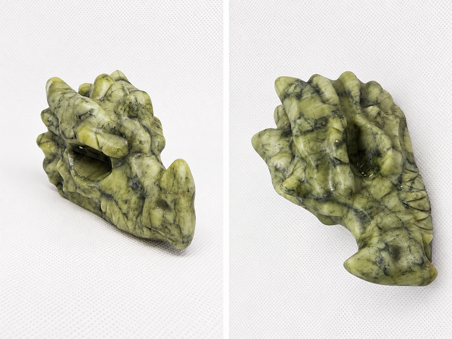 Serpentine Dragon Head Carving
