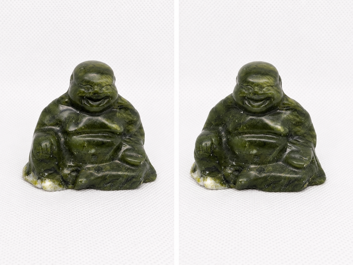 Serpentine Laughing Buddha Carving