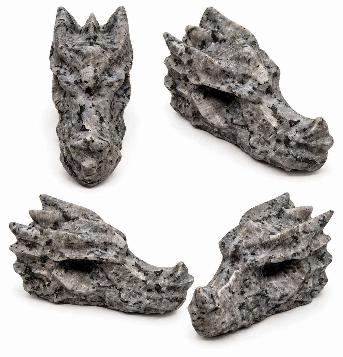 Larvikite Dragon Head Carving