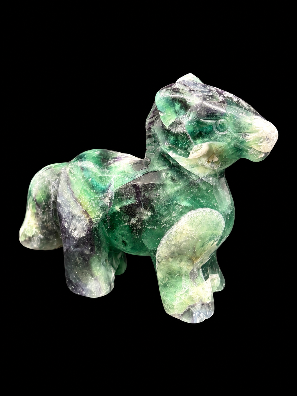 Meadow Spirit Fluorite Horse Carving