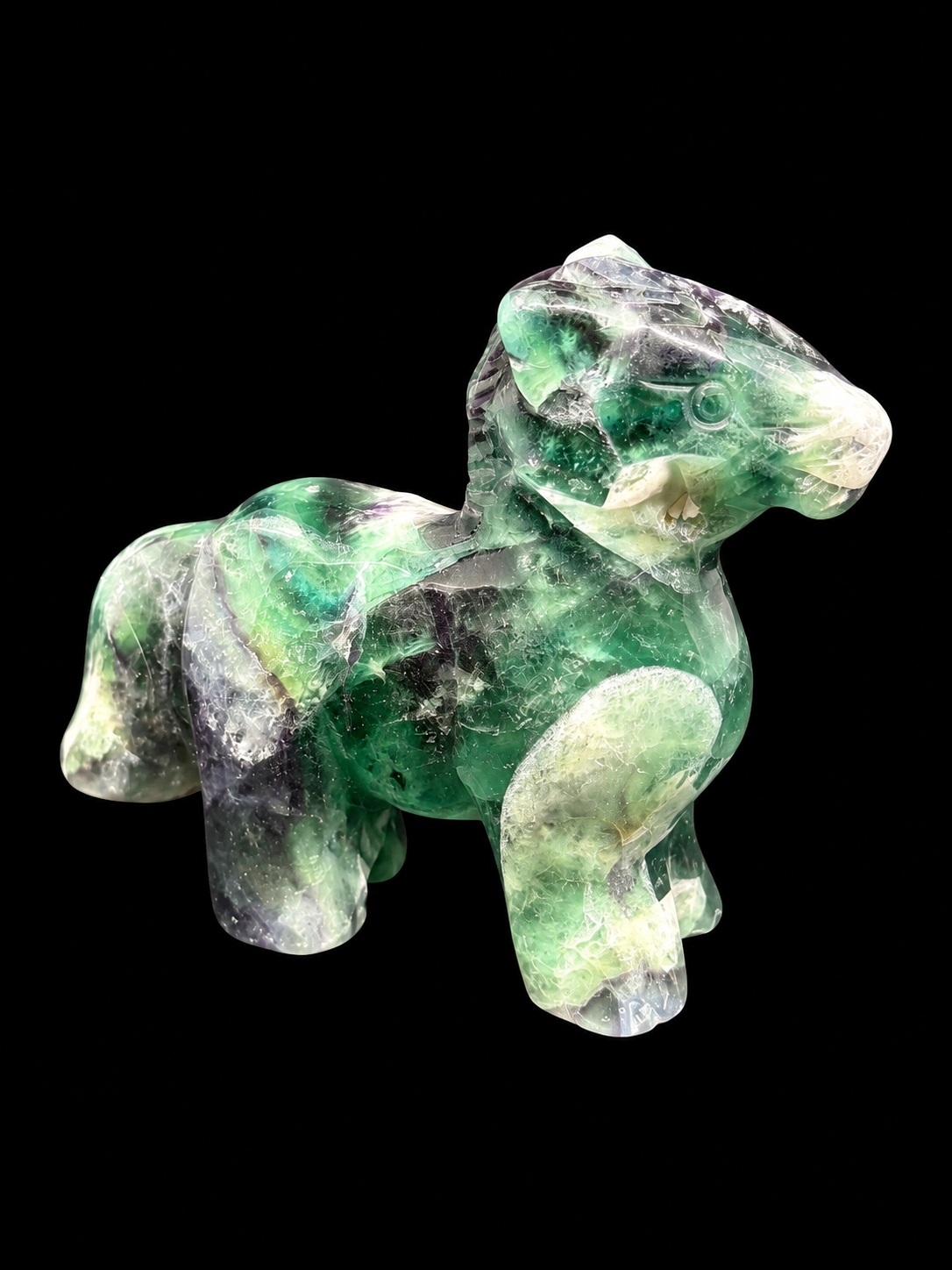 Meadow Spirit Fluorite Horse Carving