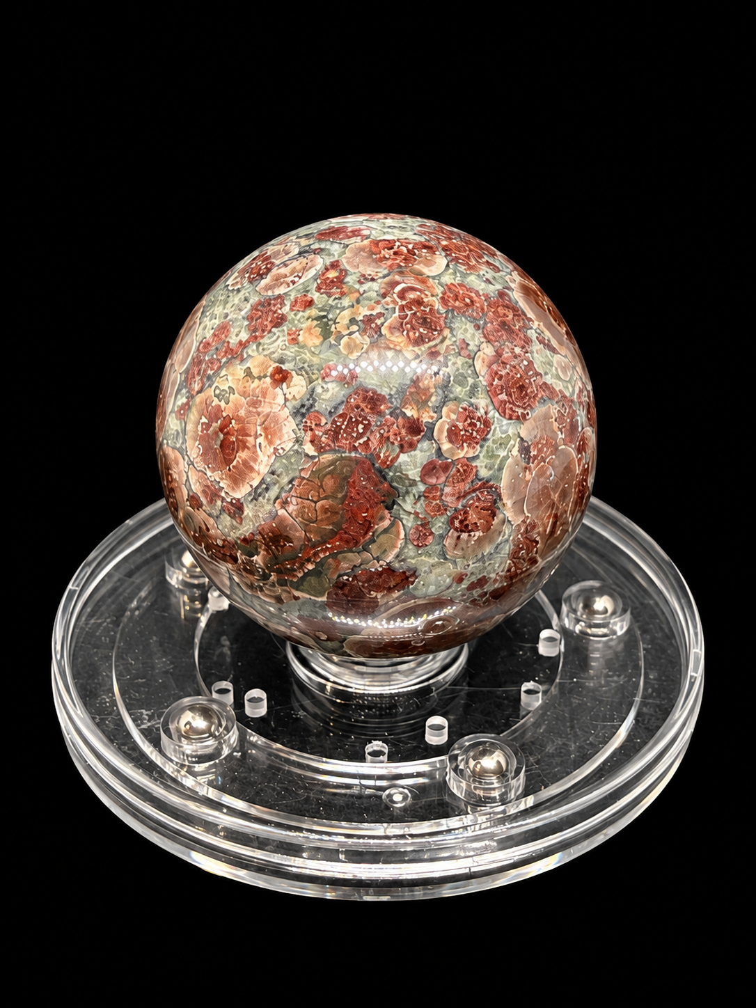 Ember Garden Russian Flower Agate Sphere Variant 1