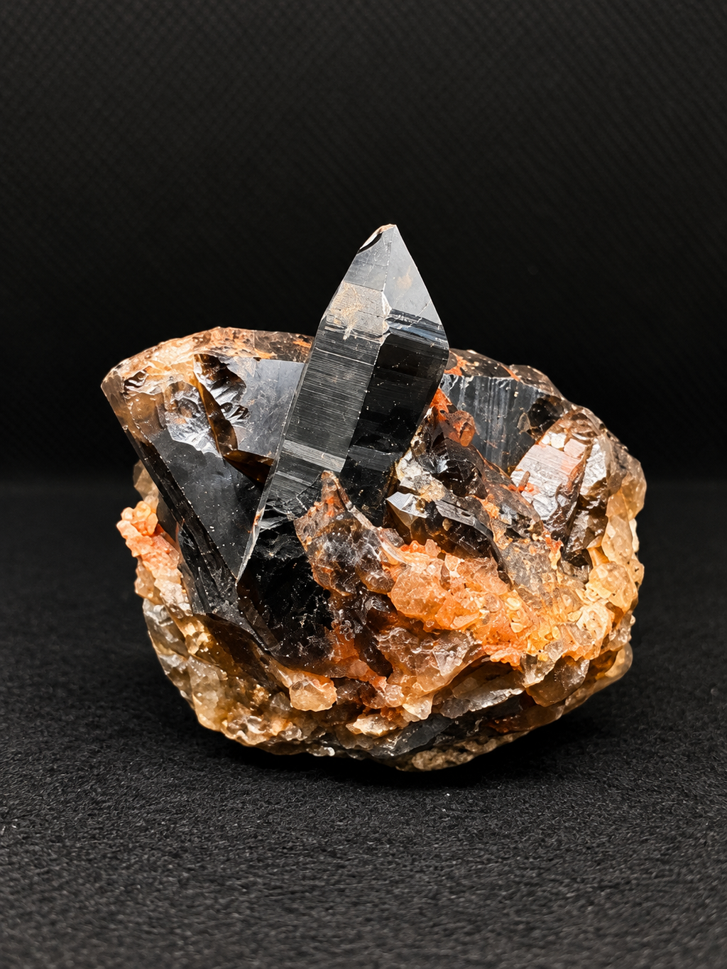 Smoldering Ember Smoky Quartz Cluster
