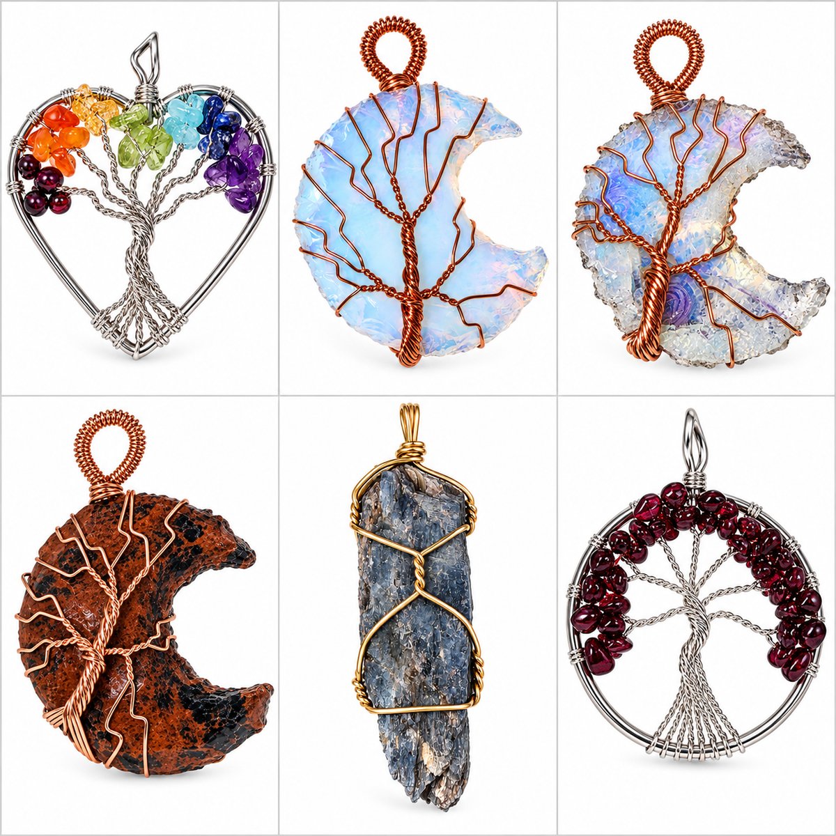 Hand-Wrapped Crystal Pendants