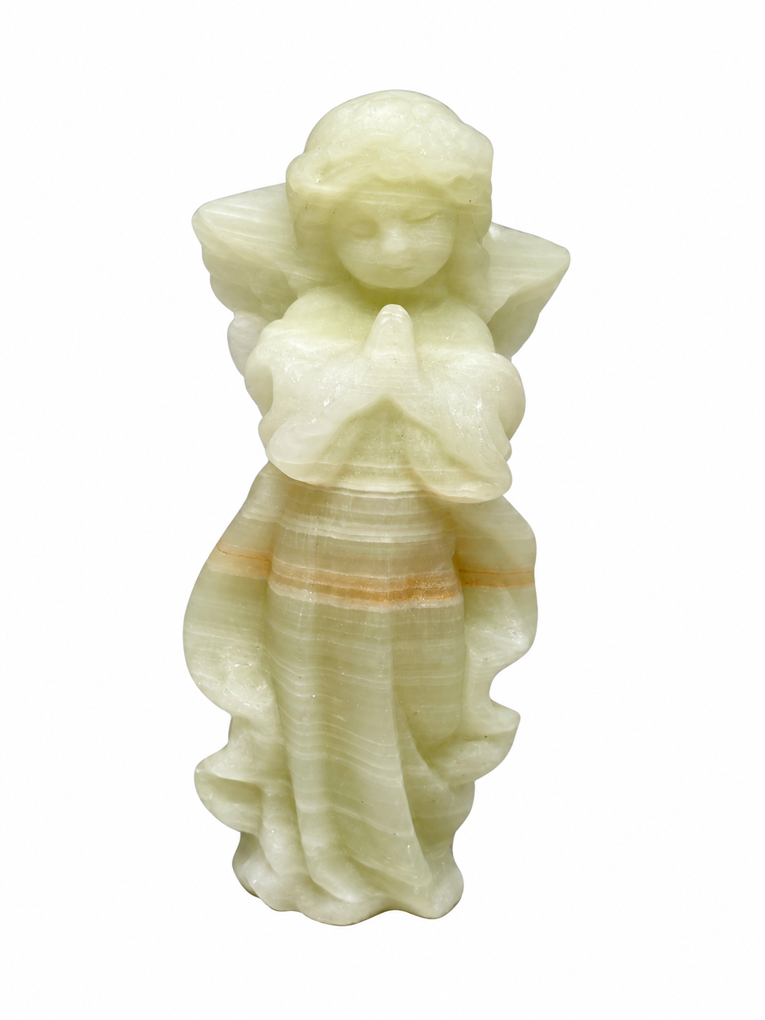 Green Onyx Angel Carving