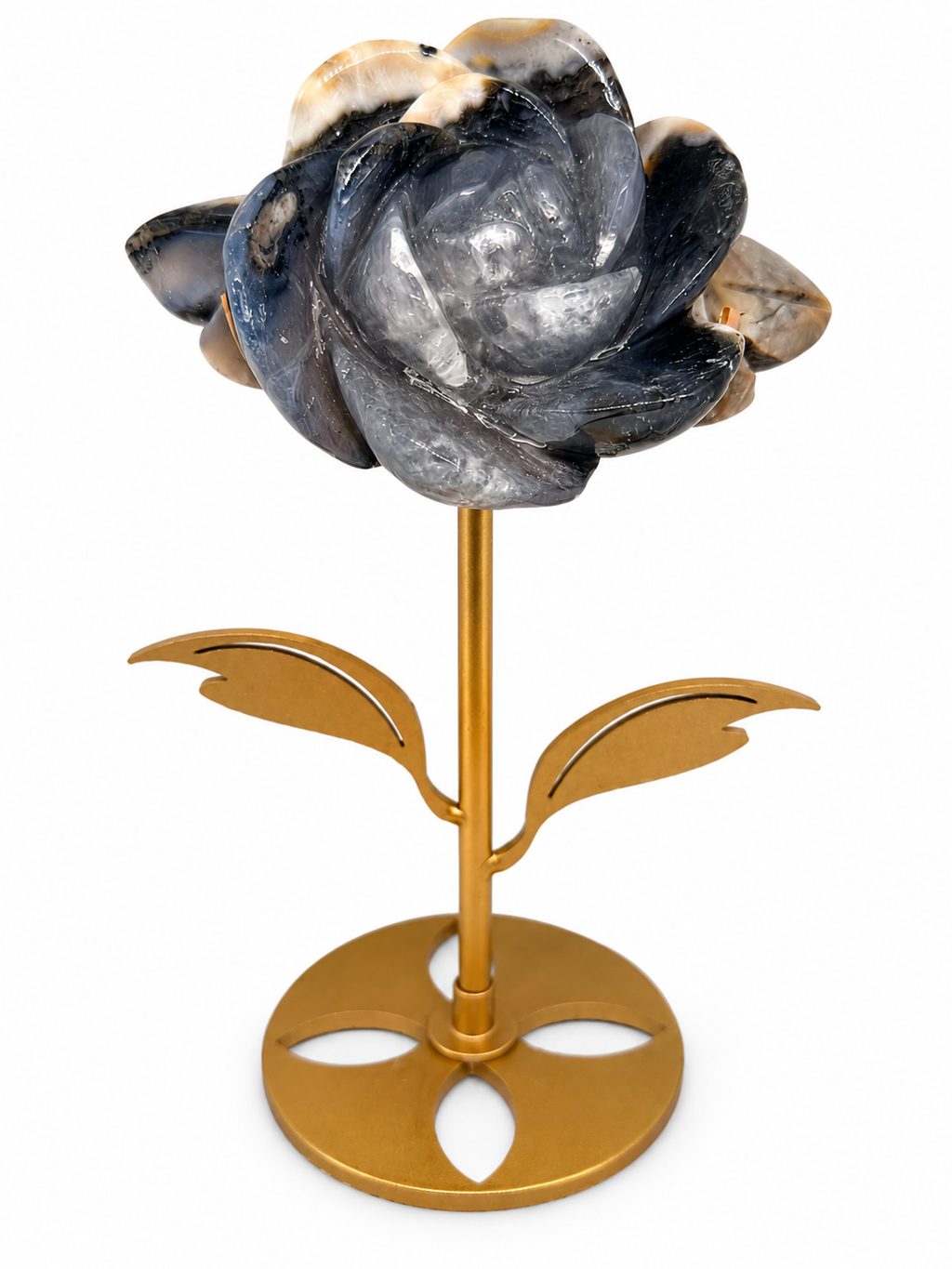 Football Agate Rose Carving