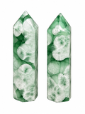 Green Angelite Tower Pair