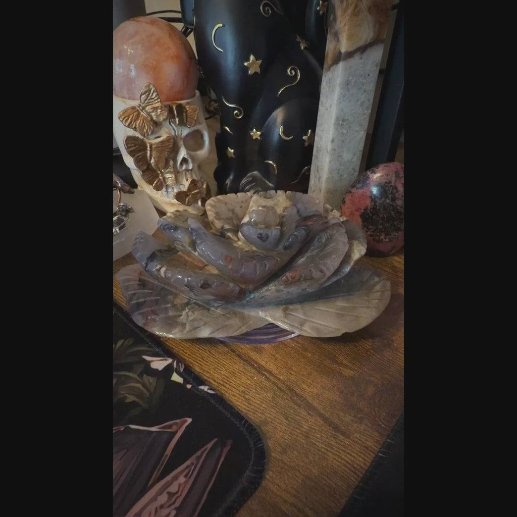 Extra Large Football Agate Flower